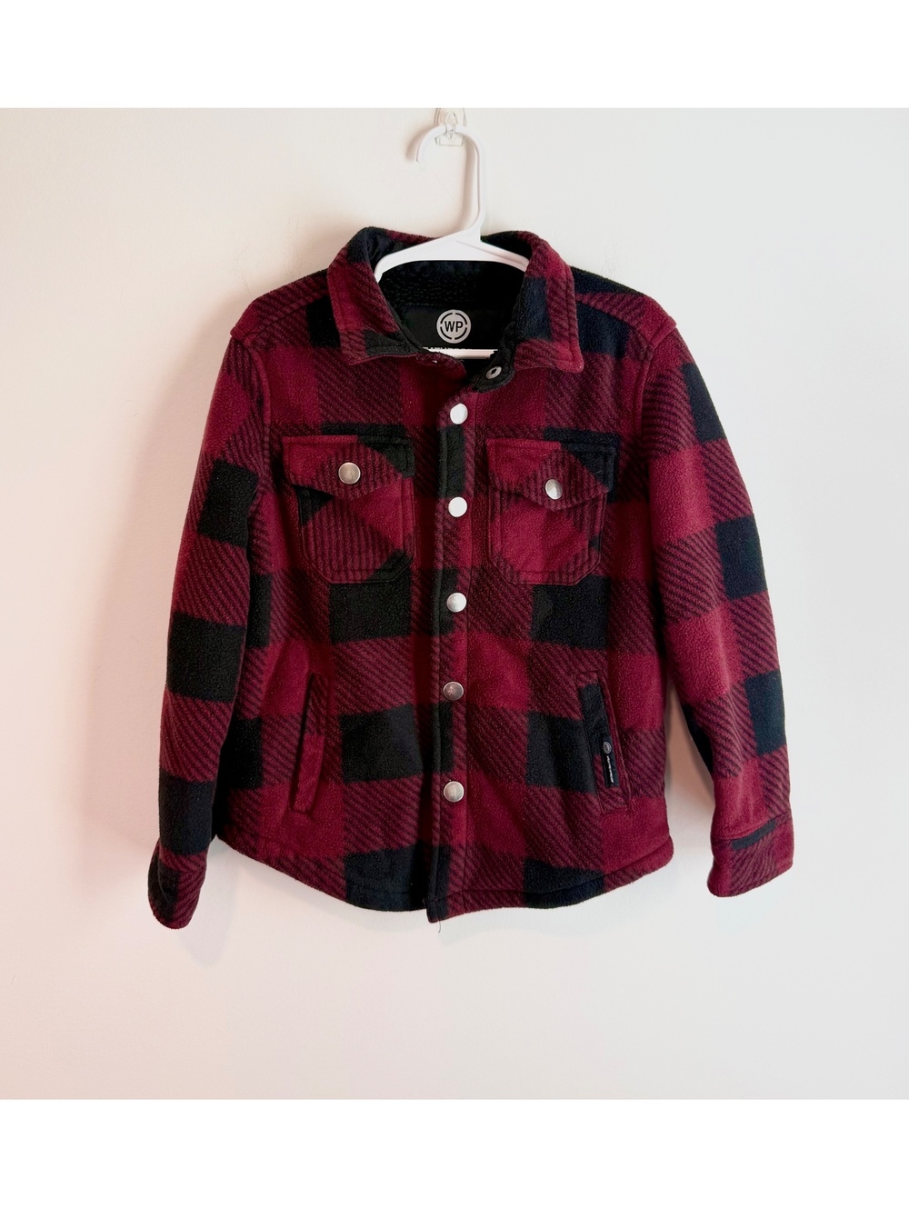 Weatherproof Red and Black Plaid Fleece Jacket Size 4/5